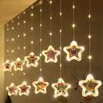 guirlande lumineuse noël multicolore flocons sapins père noël moderne télécommande led 100 ampoules 3m