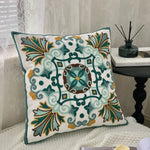 taies d'oreiller coton polyester ethnique floral brodées couleurs vives motifs géométriques coussins deco 45x45cm