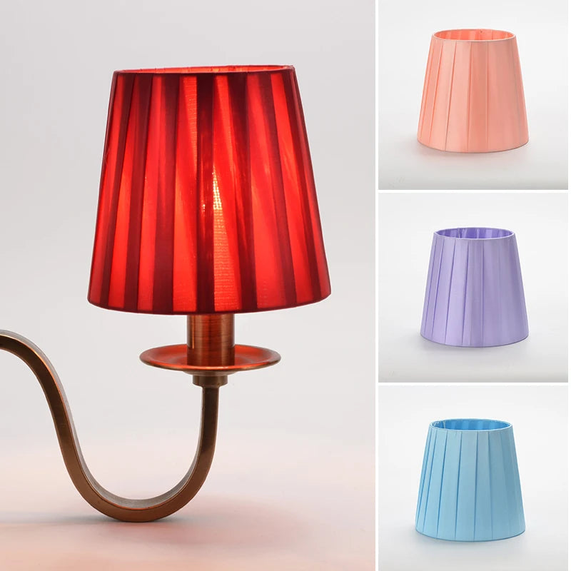 abat jour moderne tissu rayures plissées blanc rouge rose bleu violet vert doré