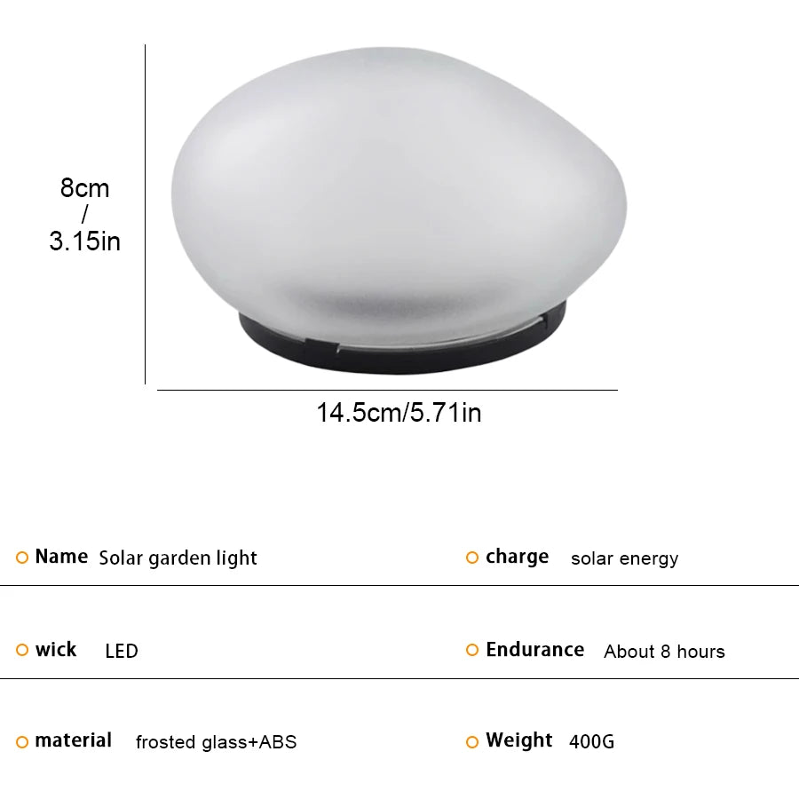 lampe solaire jardin blanc translucide moderne led haute luminosité ip65 abs autonomie