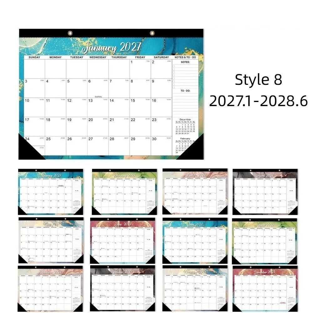calendrier mural floral moderne notes faire planification quotidienne 18 mois