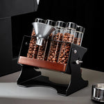 organisateur grains bouteilles transparentes entonnoir métal moderne élégant hermétique industriel simple