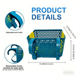 organisateur piscine suspendu bleu perforations feuilles étoiles ventouses crochets transport articles divers moderne