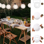 boules papier blanc rayures horizontales modernes mariage anniversaire halloween 20pcs clips