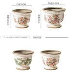 pots fleurs céramique blanc rose vert fleurs roses feuilles vertes details floraux vintage romantique