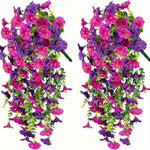 fleurs artificielles violet rose jaune petunia simulation crochet décoration intérieure mariage anniversaire