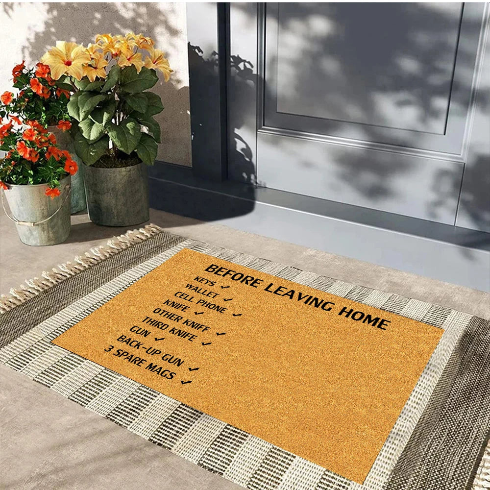tapis d'entrée caoutchouc antidérapant résistant antibactéries marron texture paille moderne adhésif sol garage porteextérieur