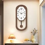 horloge murale moderne quartz balançoire silencieuse bois blanc marron aiguille batterie piles