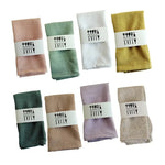 serviettes table lin rose vert blanc jaune beige rustique minimaliste texture froissée aspect naturel
