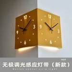 horloge murale double face moderne carrée aiguille numérique éclairée minimaliste