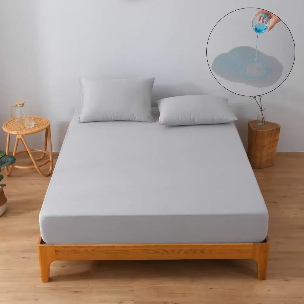 drap housse imperméable matelas blanc tricot jersey doux respirant élastique lit chambre