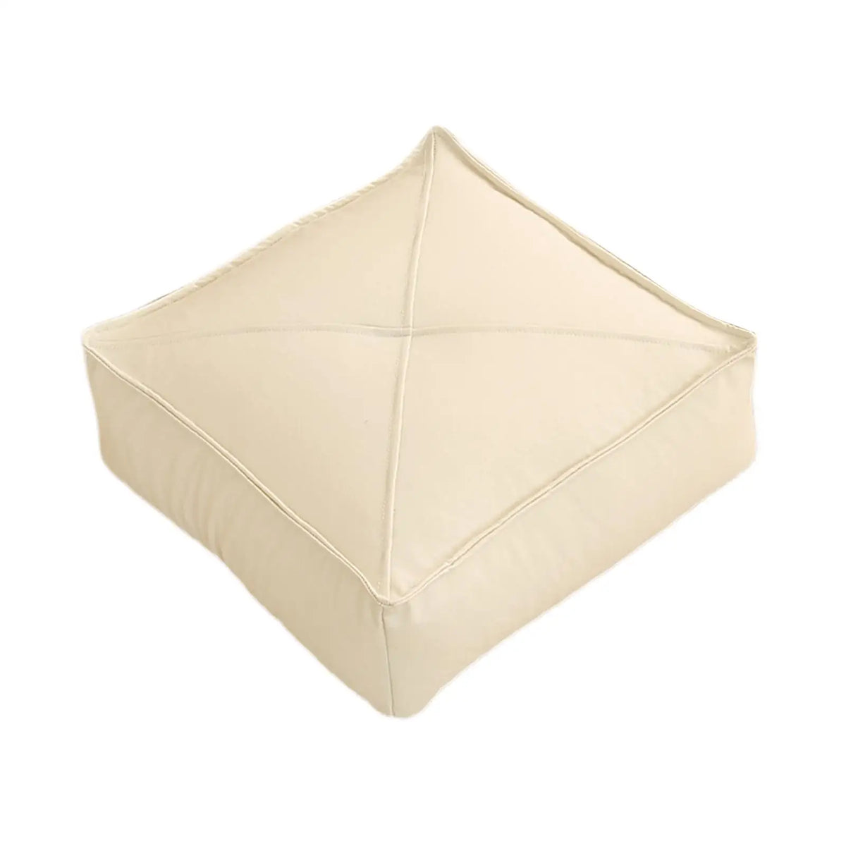 Coussin de sol carré en cuir PU beige dans une chambre