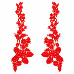 appliques decoratives brodees or rouge vert bleuclair floral polyester mariage