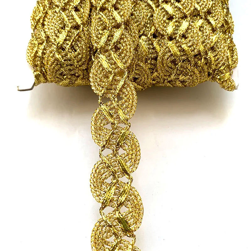 rubans décoratifs dentelle polyester mariage argent or vert motif géométrique classique adhésif