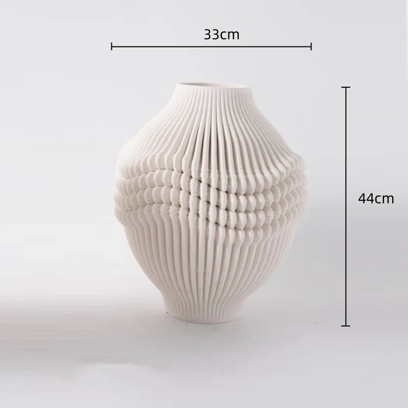vase céramique moderne blanc texture tissée décoration intérieure plié