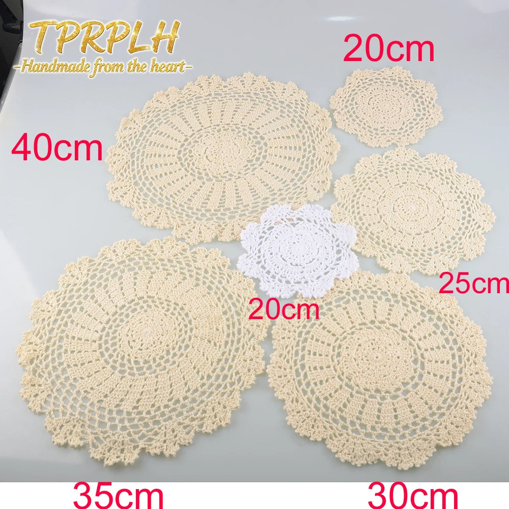 serviettes table crochet motif floral serviettes traditionnelles artisanales 20cm 25cm 40cm couleur beige clair