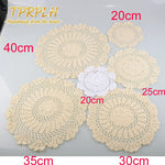 serviettes table crochet motif floral serviettes traditionnelles artisanales 20cm 25cm 40cm couleur beige clair