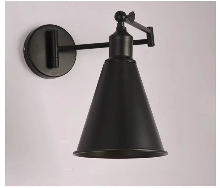 lampe murale industrielle bras pliant noir éclairage chambre coucher étude salon économique