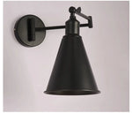 lampe murale industrielle bras pliant noir éclairage chambre coucher étude salon économique