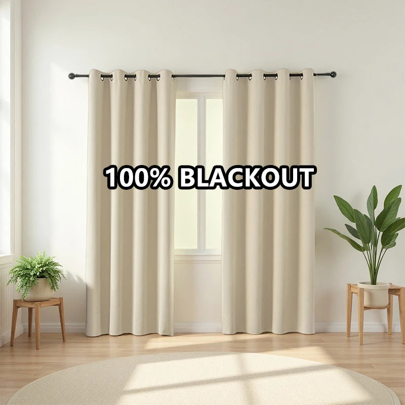 rideaux occultants 100% polyester couleur beige gris rose bleu moderne décoration intérieure occultants triple