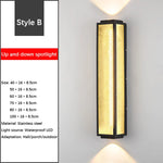 applique murale extérieure moderne led noir doré acier inoxydable étanche entrée porche