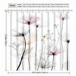 rideau douche polyester moderne fleurs stylisées feuilles pastel washable élégant