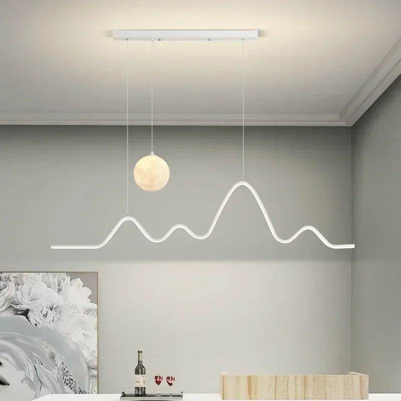 lampe suspendue moderne or blanc minimaliste éclairage salon chambre installer autonomement