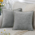 taies d'oreiller décoratives chenille velours moderne zippées imprimés géométriques couleurs variées maison hospitalière