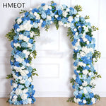 arche décorative mariage fleurs artificielles bleu blanc vert extérieur décoration maison