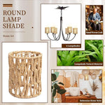 abat jour tressé boho naturel beige luminaire suspendu vintage opalescent