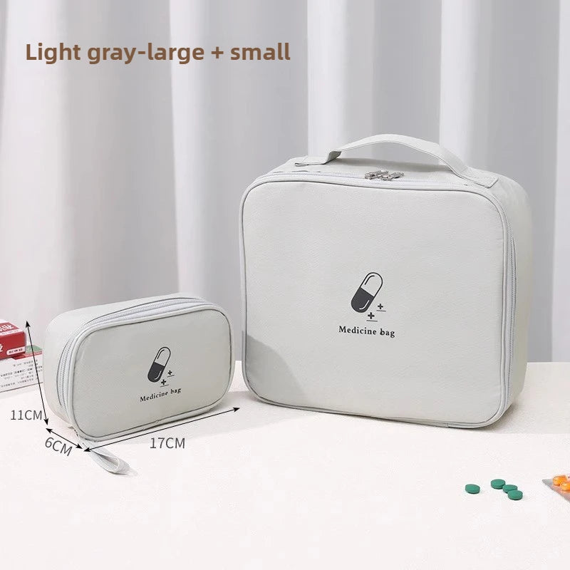 sac médicaments portable bleu clair rose gris réutilisable moderne pratique
