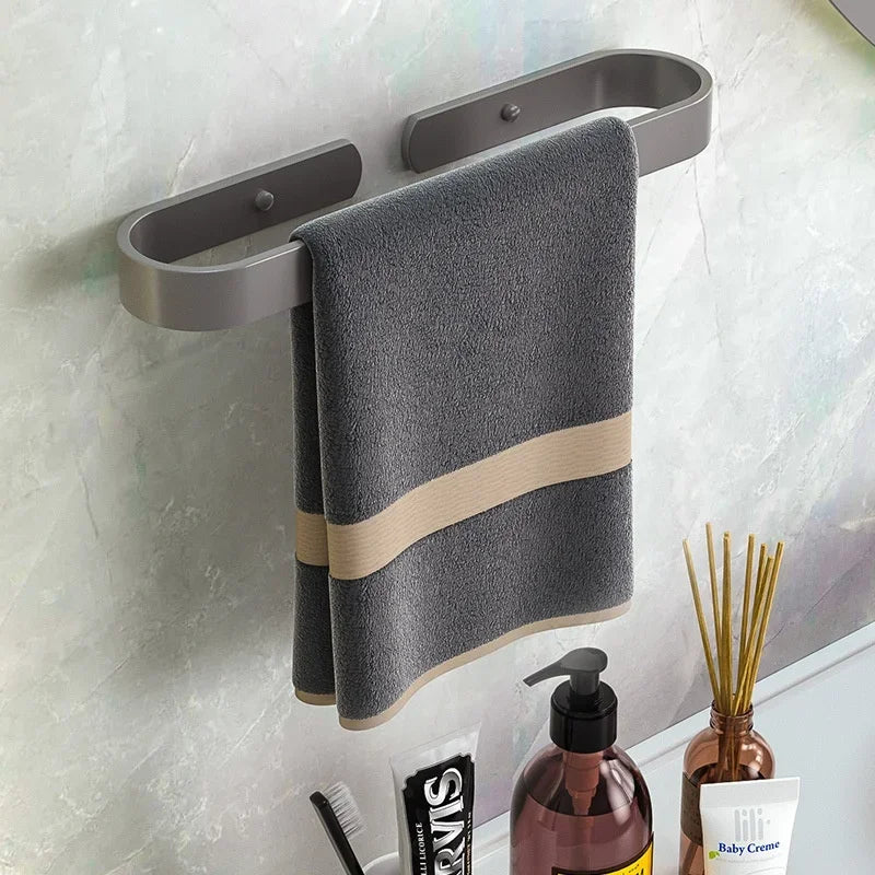 porte serviettes mural blanc noir gris aluminium moderne lisse autonome simple fixations