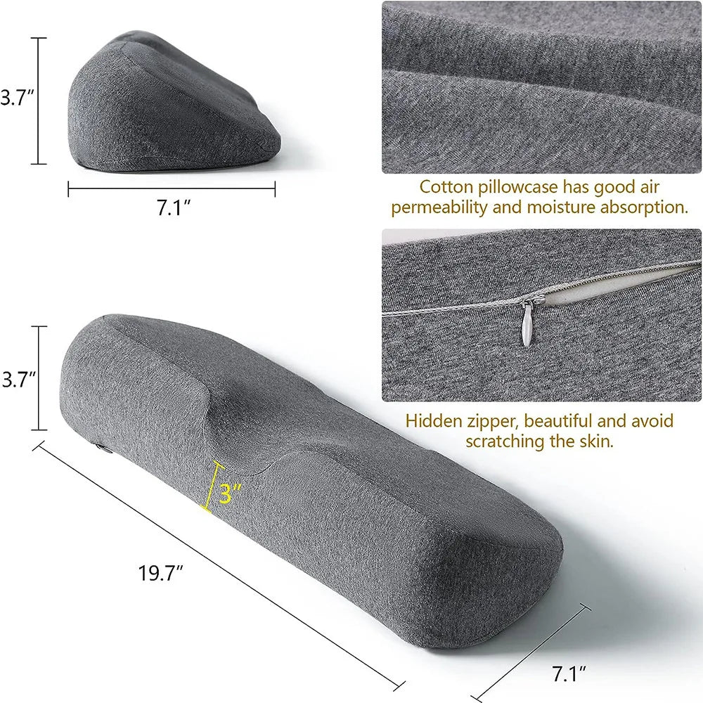 coussin sommeil cervical gris ergonomique mousse mémoire forme massage cou confort doux relaxation nocturne
