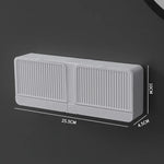 boîte savon moderne blanche rayée adhésive petite plante artificielle