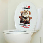 cache siège toilette chat assis fauteuil texte russe autocollant blanc decoratif humoristique pvc