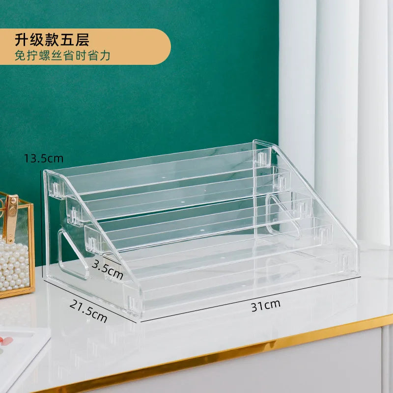 porte cd transparent moderne plastique clips rangement maison trois couche fixe