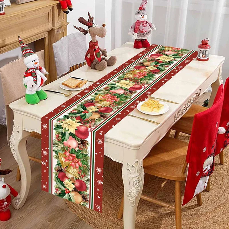 tableau table noël bonhomme neige flocons motifs traditionnels bleu blanc rose rouge vert