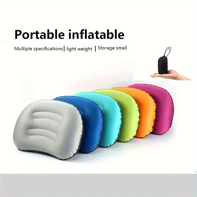 coussin gonflable confortable ergonomique gris clair compressible sac rangement texture douce camping randonnée sofa