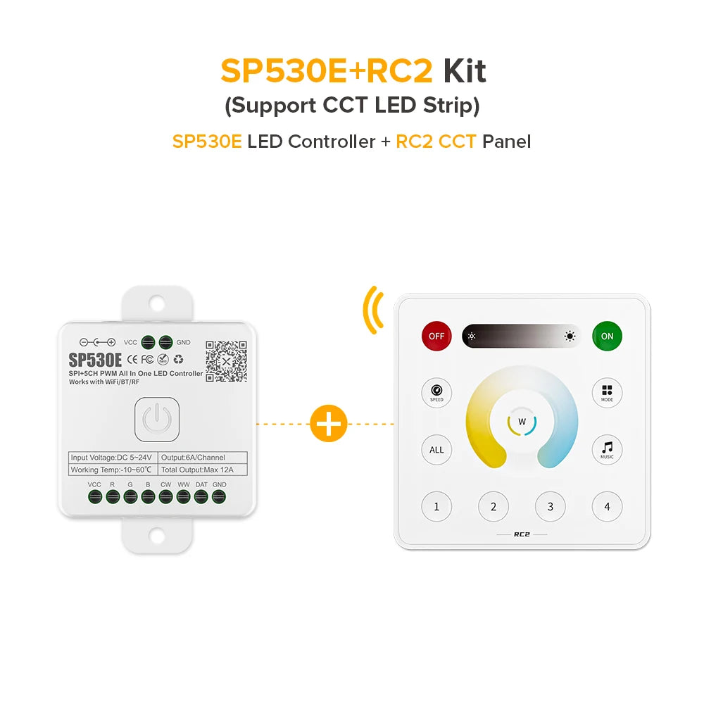 contrôleur led wifi bluetooth 5ch pwm rgbw ws2812 ws2811 sk6812 20m distance modernes