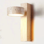 lampe murale led bois naturel interrupteur tissu beige moderne fixée cuisine chambre