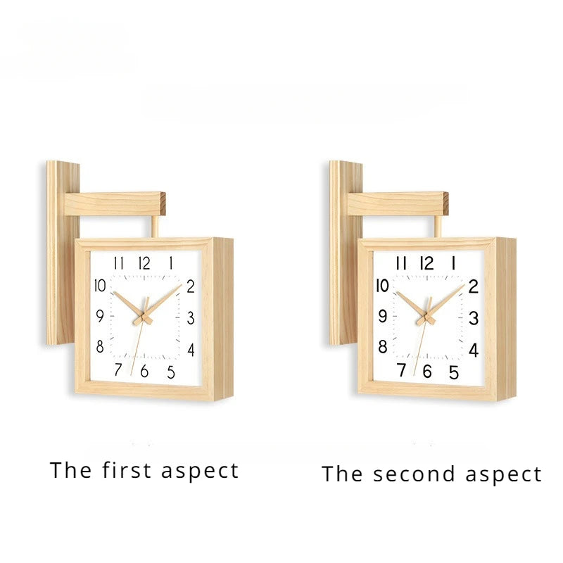 horloge murale bois naturel cadran blanc moderne minimaliste aiguille quartz batterie