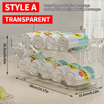 organisateur boissons transparent moderne rangement cuisine étagère double couche boites rangement refrigérator transparente