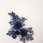 applique textile brodé fleurs doré clair broderie fine adult femelle polyester