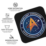 sous verres starfleet command logo étoiles noir antidérapants moderne cuisine restaurant bar