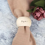 bracelet bois personnalisable étiquette nom cœur texture tissée classique adhésif respectueux environnement beigeclair