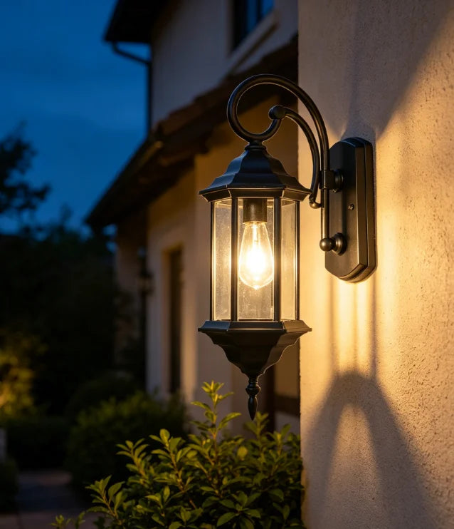 lampe murale classique transparente noir éclairage extérieur ip65