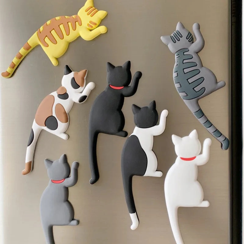 aimants chat dessin animé noir blanc moderne aimants cuisine décoration