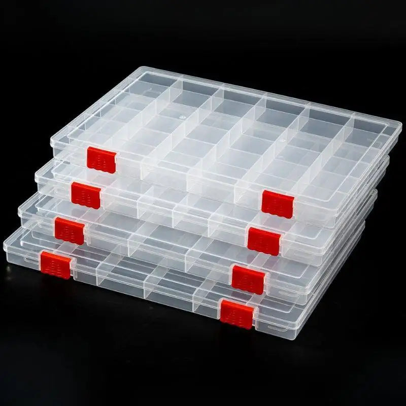 boîtes bijoux transparentes modernes compartiments clips fixation 15 24 36 48 grids rangement pratique