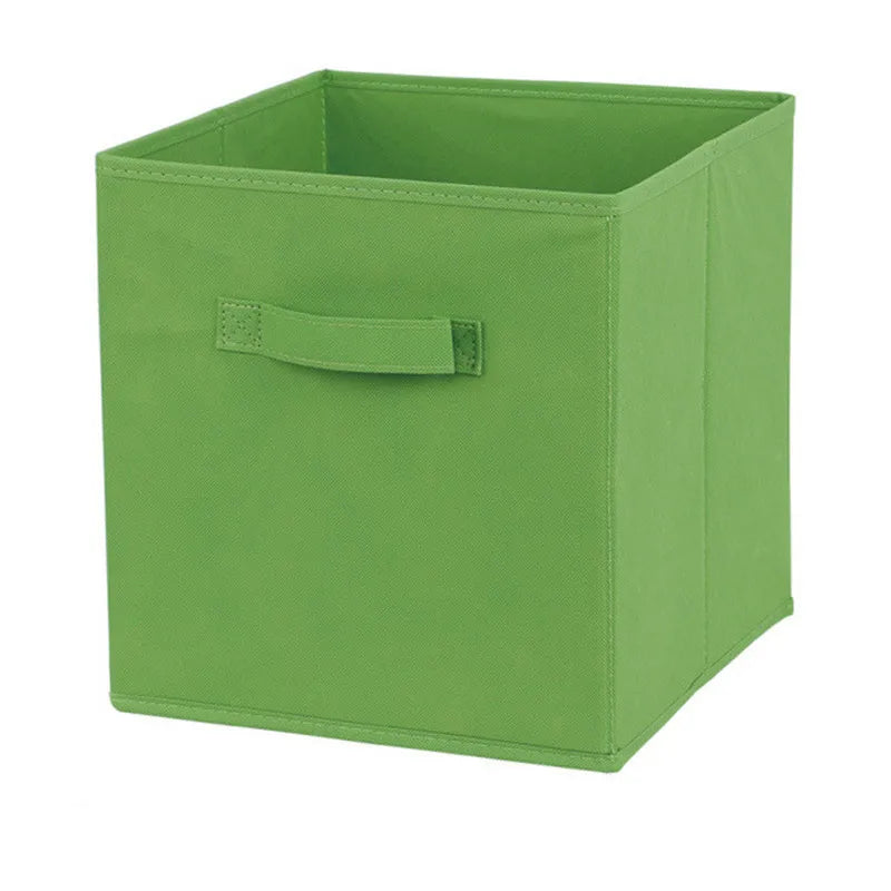 boîtes rangement réutilisables tissu non tissé beige gris noir bleu rose jaune vert poignées