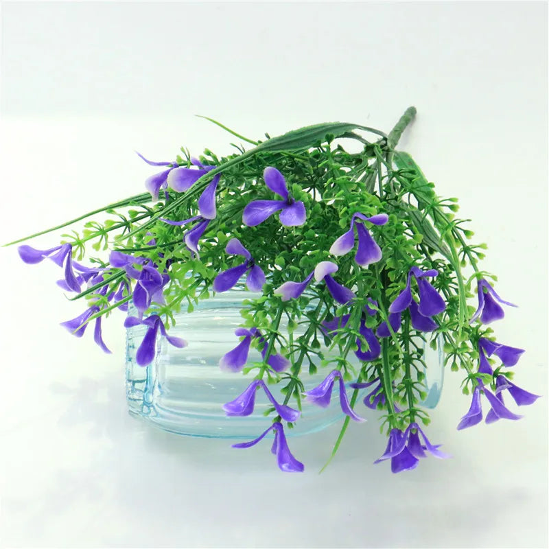 bouquet artificiel moderne fleurs blanches violettes jaunes ornement maison extérieur noël anniversaire mariage